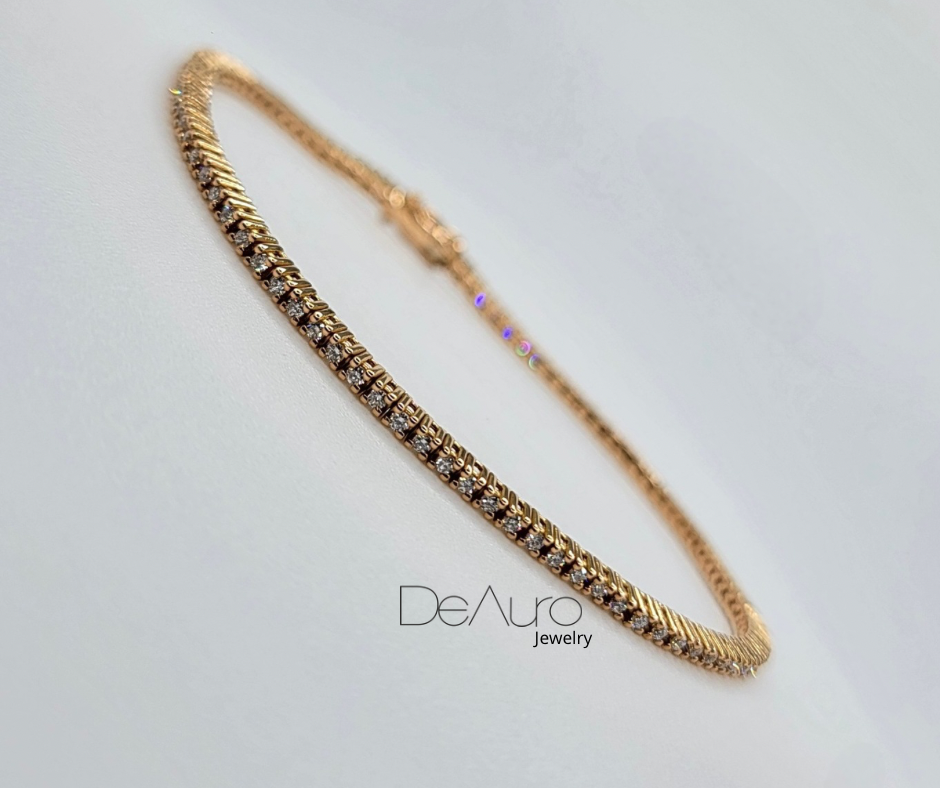 ROSE GOLD TENNIS BRACELET WITH DIAMONDS